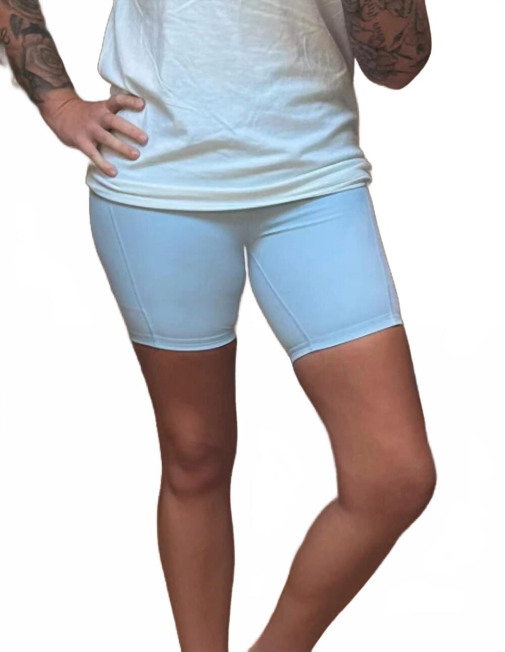 NEW RAE MODE butter soft nylon biker shorts in frost